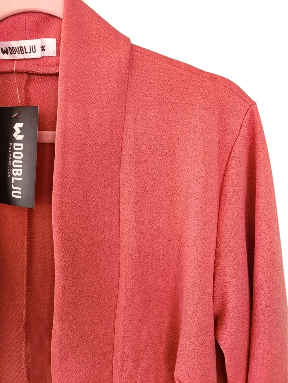 NWT DOUBLE JU Mauve Open Front Long Sleeved Cardigan Stretchy Plus Size 1X NEW